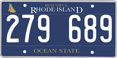 RI license plate 279689