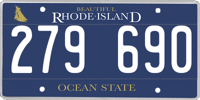 RI license plate 279690