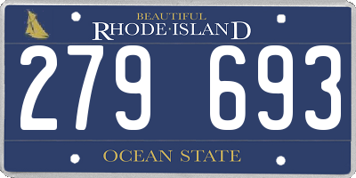 RI license plate 279693