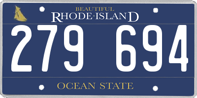 RI license plate 279694