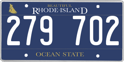 RI license plate 279702