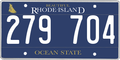 RI license plate 279704