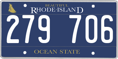 RI license plate 279706