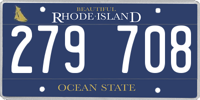 RI license plate 279708