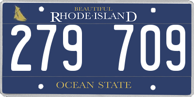 RI license plate 279709