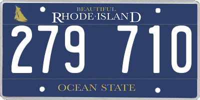 RI license plate 279710