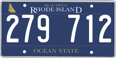 RI license plate 279712