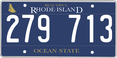 RI license plate 279713