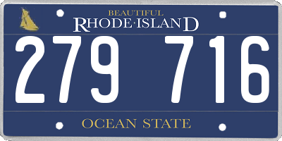 RI license plate 279716