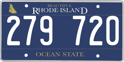 RI license plate 279720