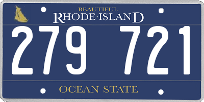 RI license plate 279721
