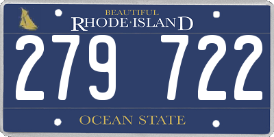 RI license plate 279722