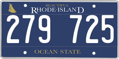 RI license plate 279725