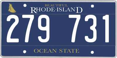 RI license plate 279731