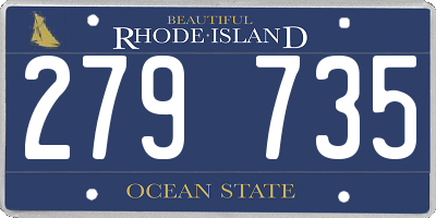 RI license plate 279735