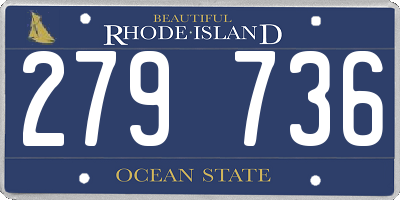 RI license plate 279736