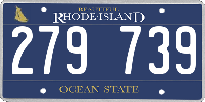 RI license plate 279739