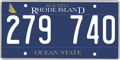 RI license plate 279740