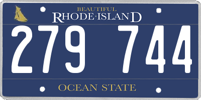 RI license plate 279744