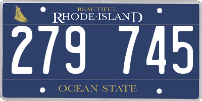 RI license plate 279745