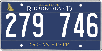 RI license plate 279746