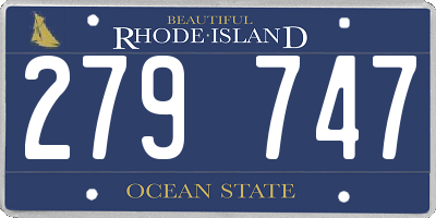 RI license plate 279747