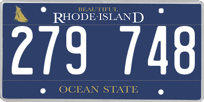 RI license plate 279748