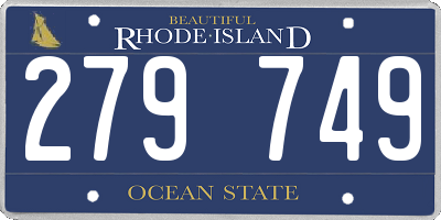 RI license plate 279749
