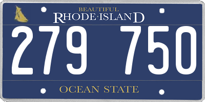 RI license plate 279750