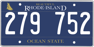 RI license plate 279752