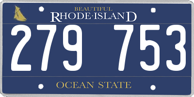 RI license plate 279753