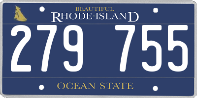 RI license plate 279755