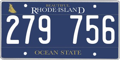 RI license plate 279756