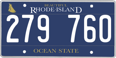 RI license plate 279760