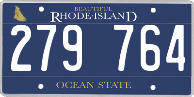RI license plate 279764