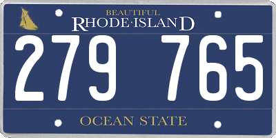 RI license plate 279765