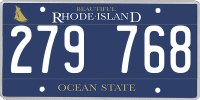 RI license plate 279768