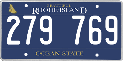 RI license plate 279769
