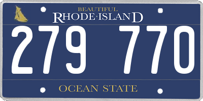 RI license plate 279770