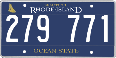 RI license plate 279771