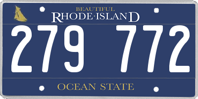 RI license plate 279772