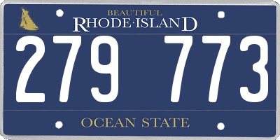 RI license plate 279773