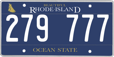 RI license plate 279777
