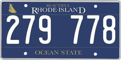 RI license plate 279778
