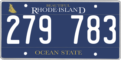 RI license plate 279783