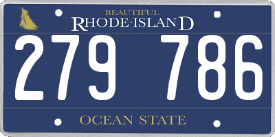 RI license plate 279786