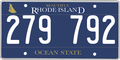 RI license plate 279792