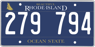 RI license plate 279794