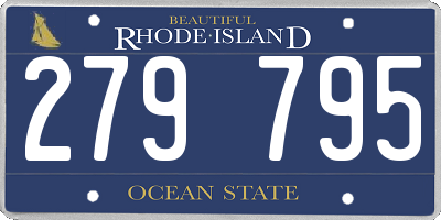 RI license plate 279795