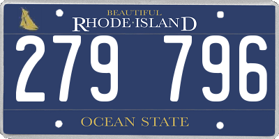 RI license plate 279796